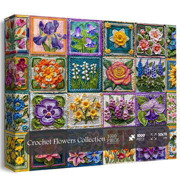 Collezione di fiori all'uncinetto puzzle puzzle 1000 pezzi